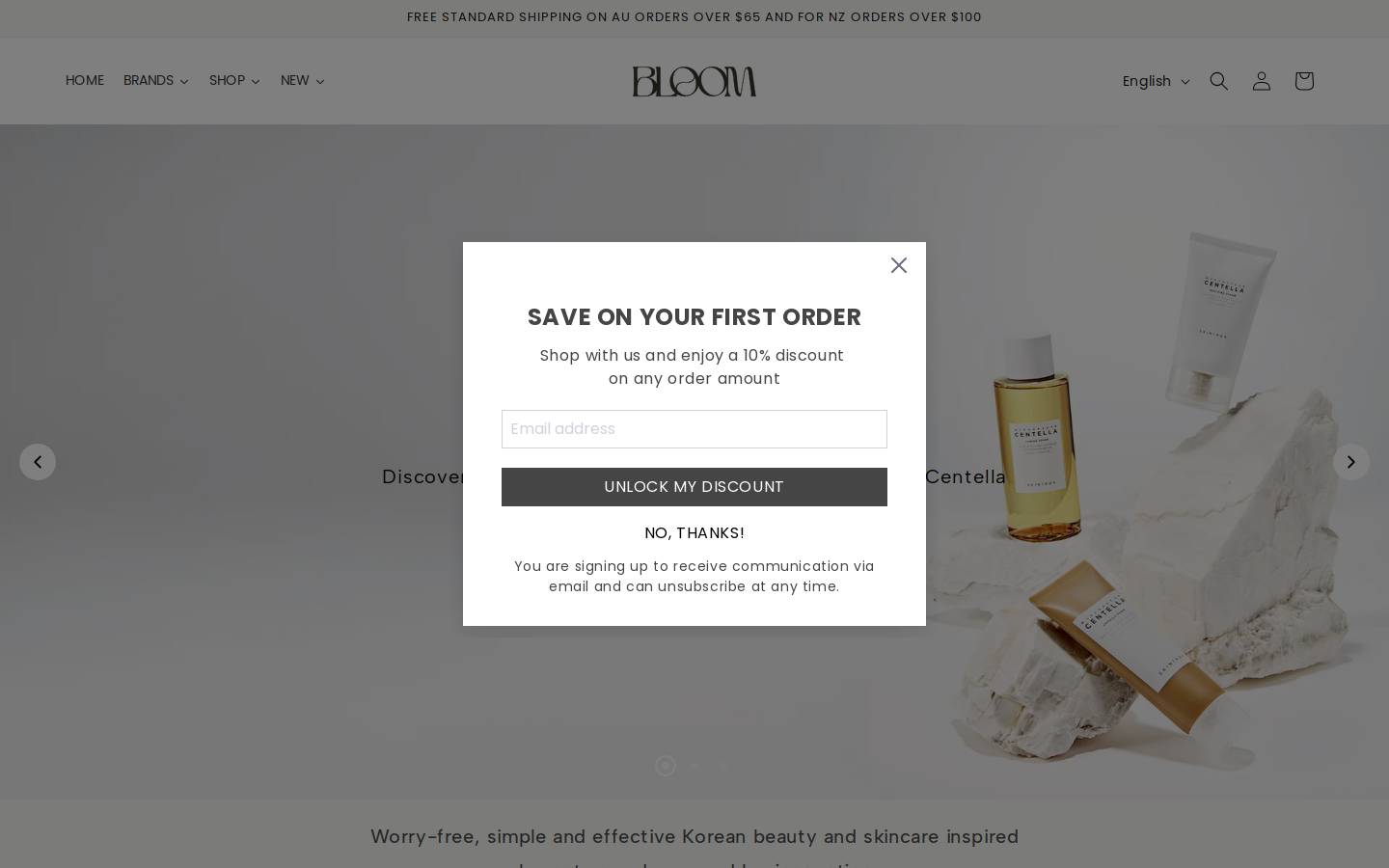 bloombeauty.com.au homepage screenshot