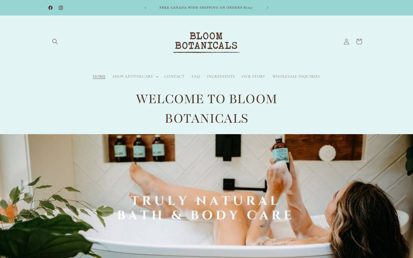 bloombotanicals.ca homepage screenshot