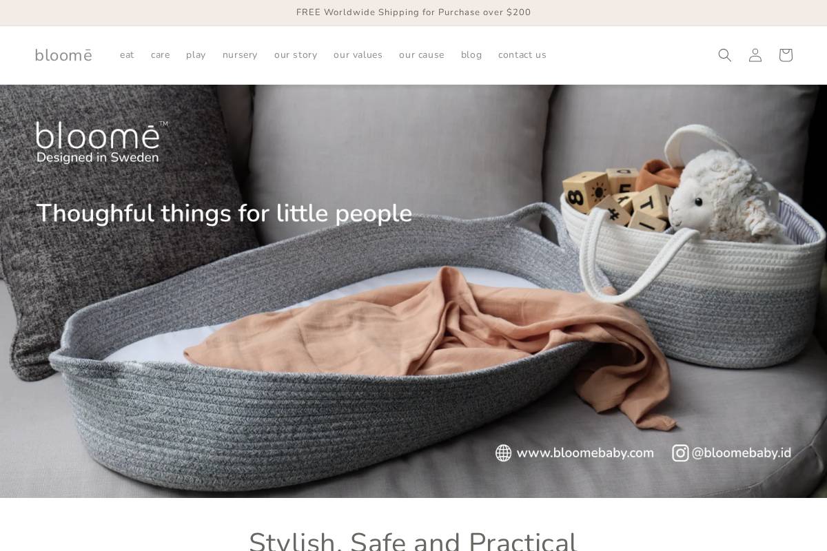 bloomebaby.com homepage screenshot