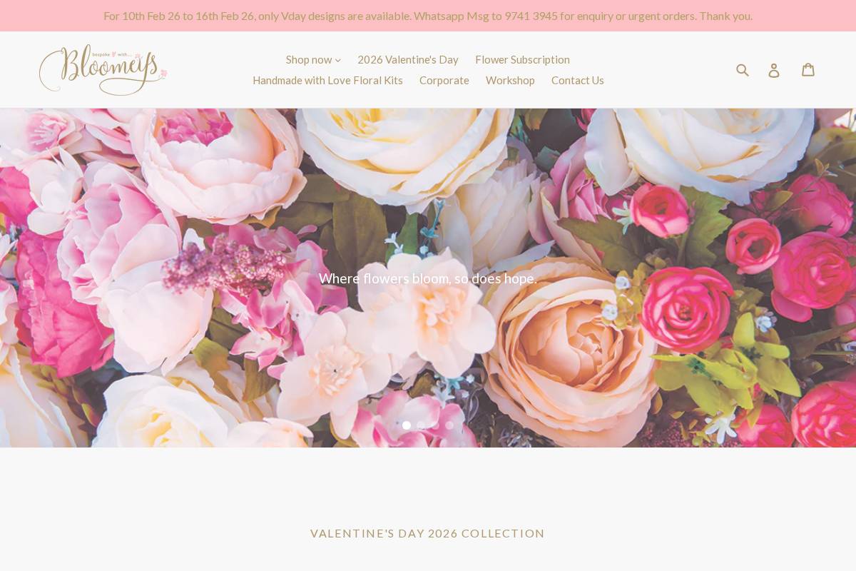 bloomeys.com.sg homepage screenshot