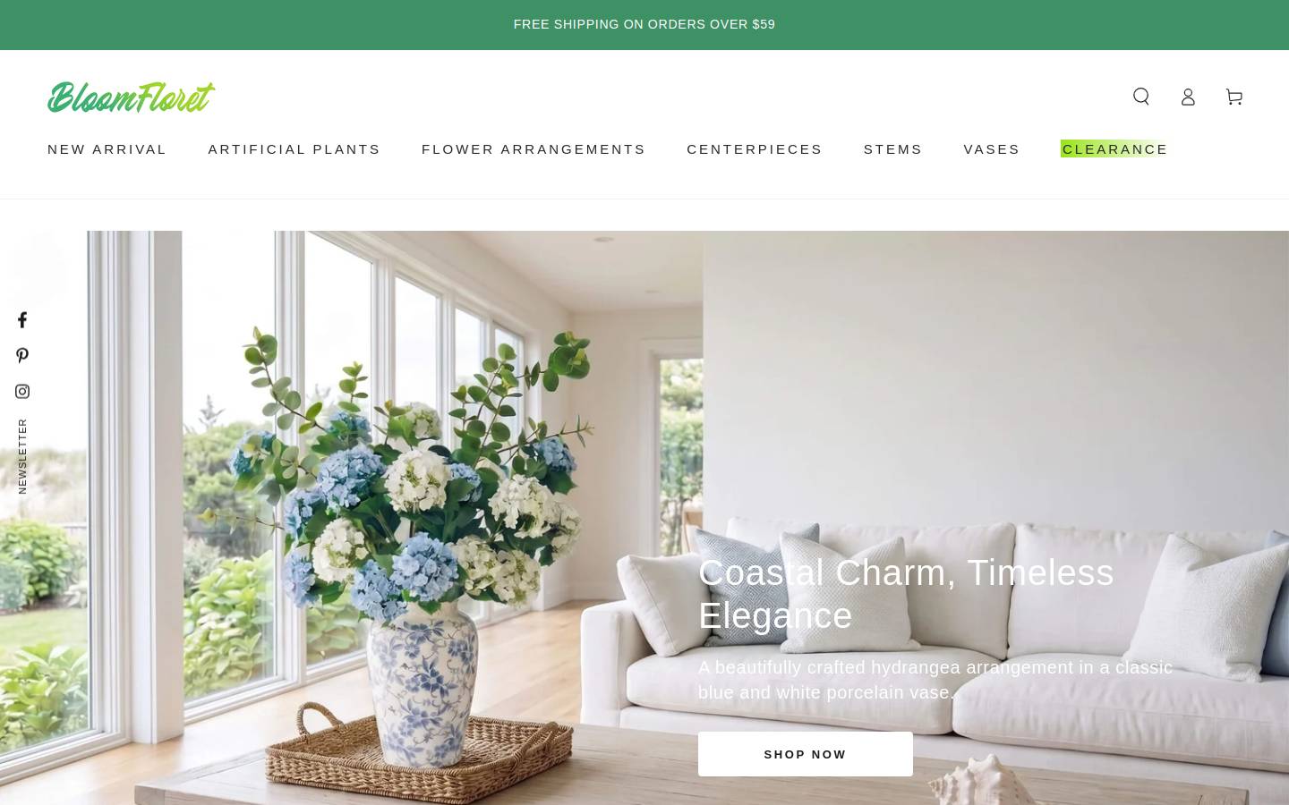 bloomfloret.com homepage screenshot