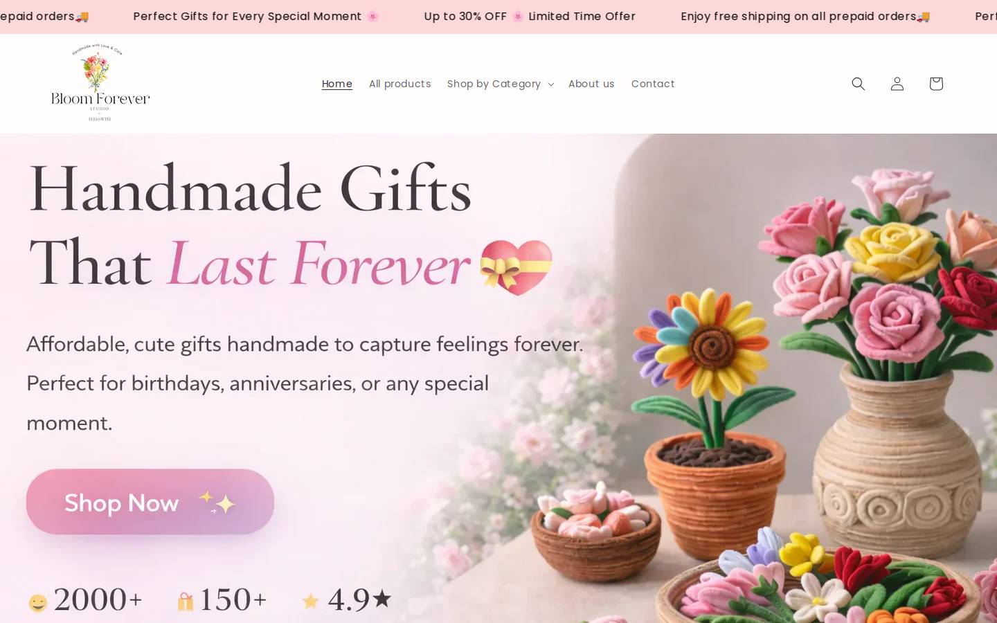 bloomforeverstudio.com homepage screenshot