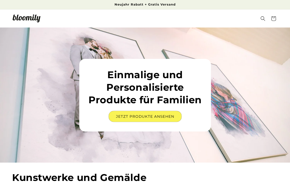 bloomily.de homepage screenshot