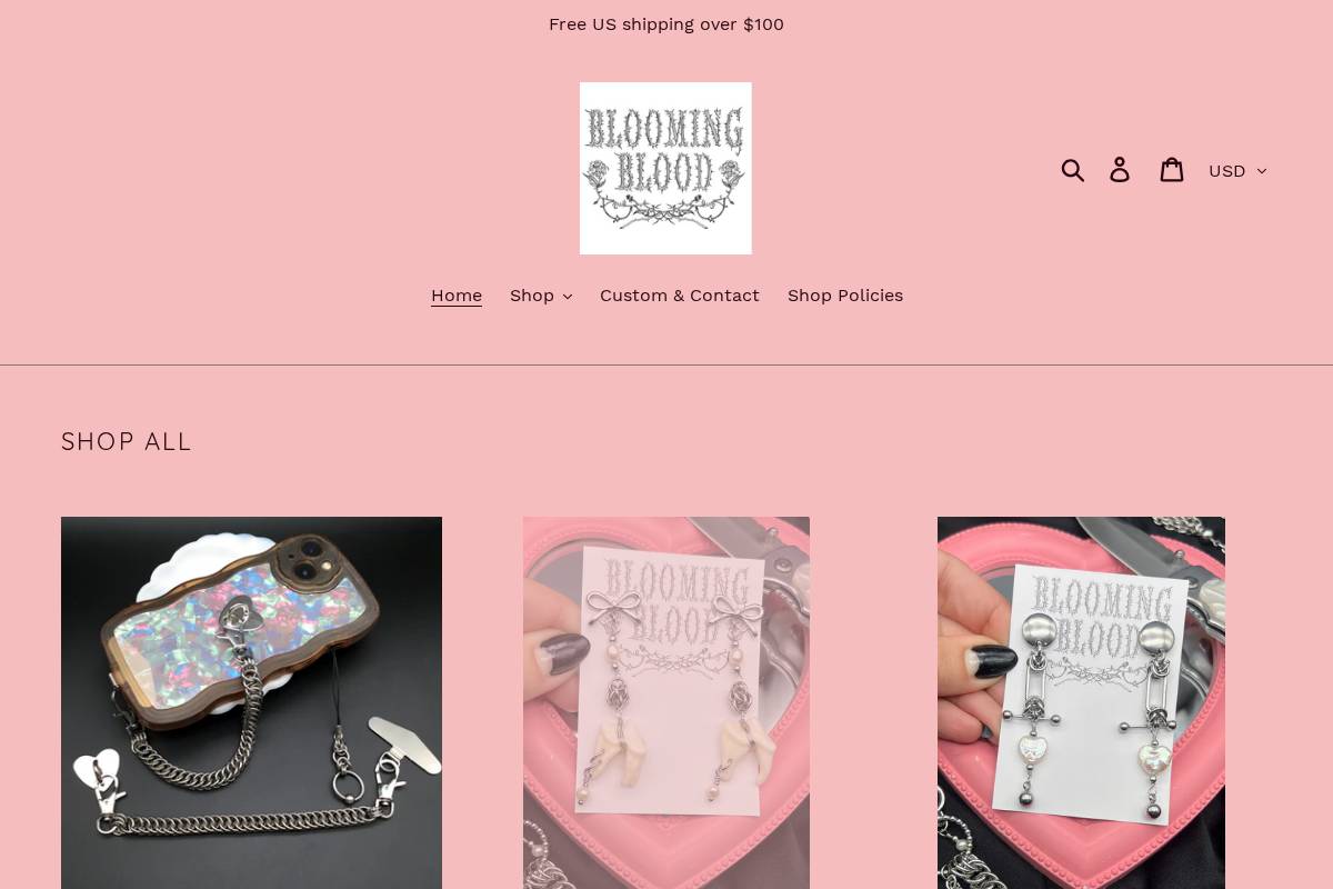 bloomingblood.com homepage screenshot