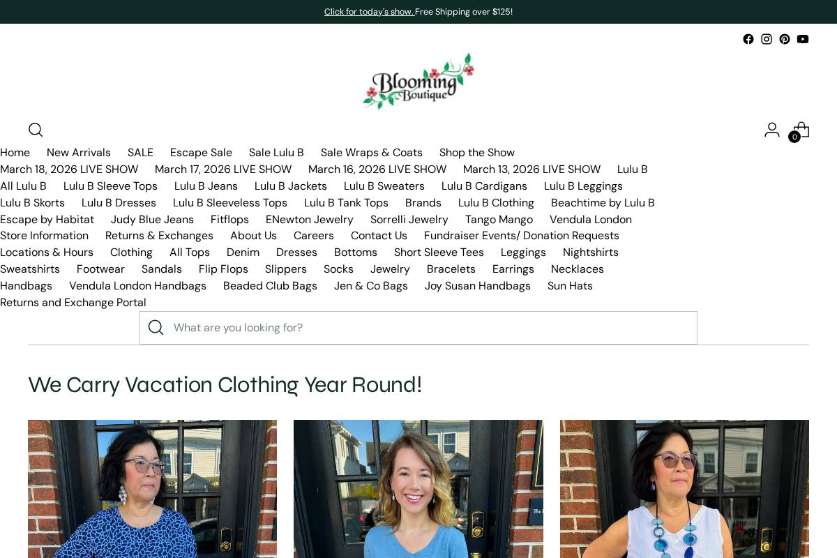 bloomingboutique.com homepage screenshot
