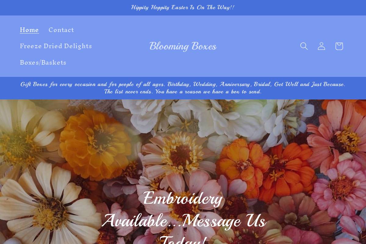 bloomingboxes.net homepage screenshot