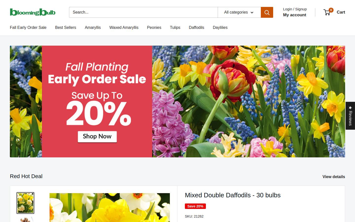 BloomingBulb.com homepage screenshot