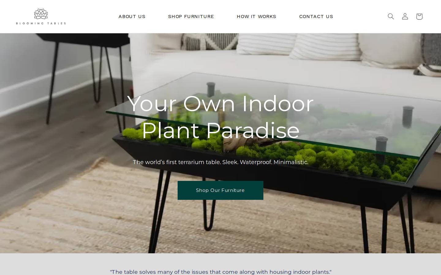 bloomingtables.com homepage screenshot