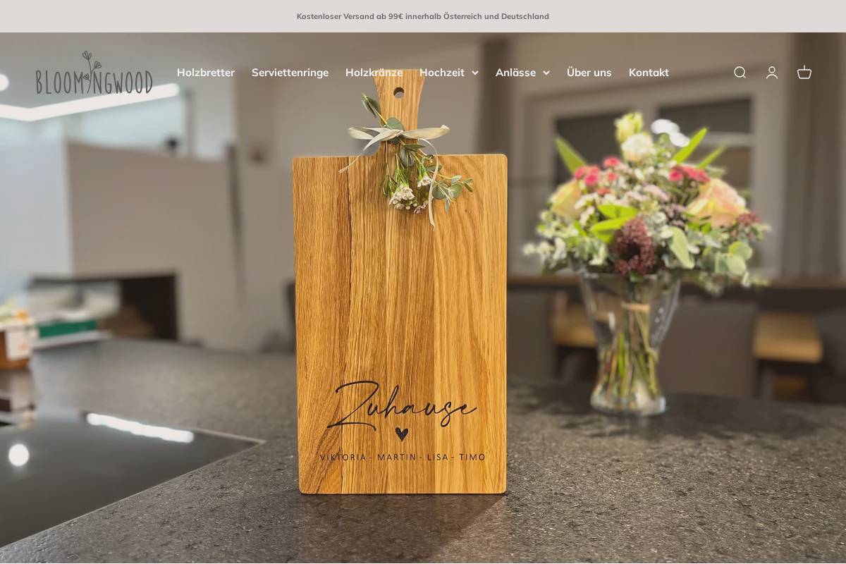bloomingwood.de homepage screenshot