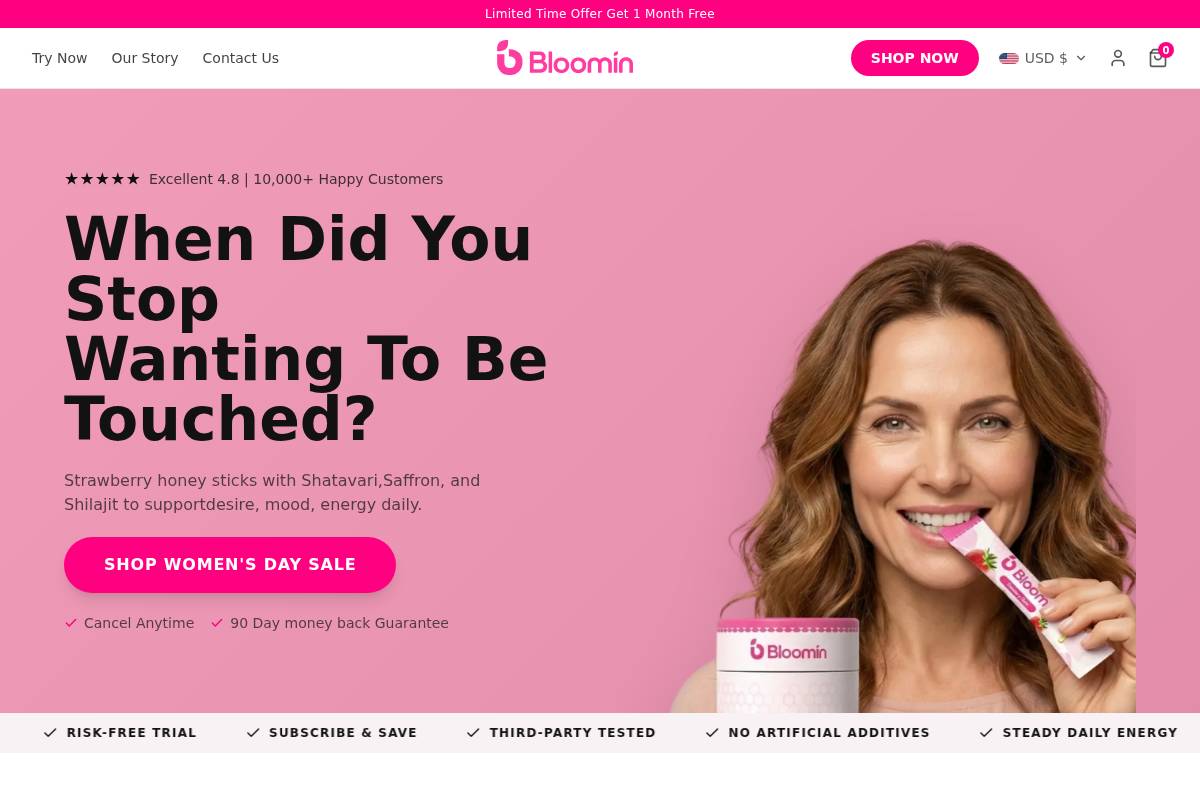 bloominpetal.com homepage screenshot