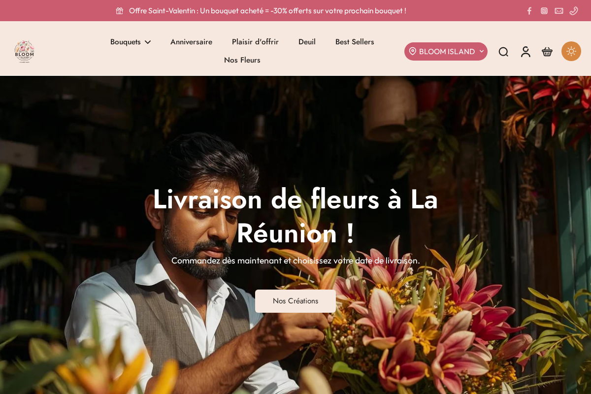 BLOOM ISLAND homepage screenshot