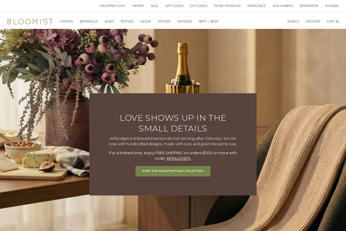 bloomist.com homepage screenshot