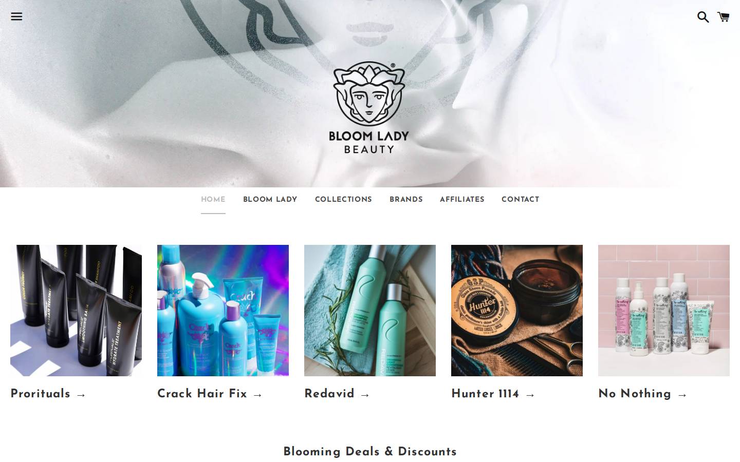 bloomladybeauty.com homepage screenshot