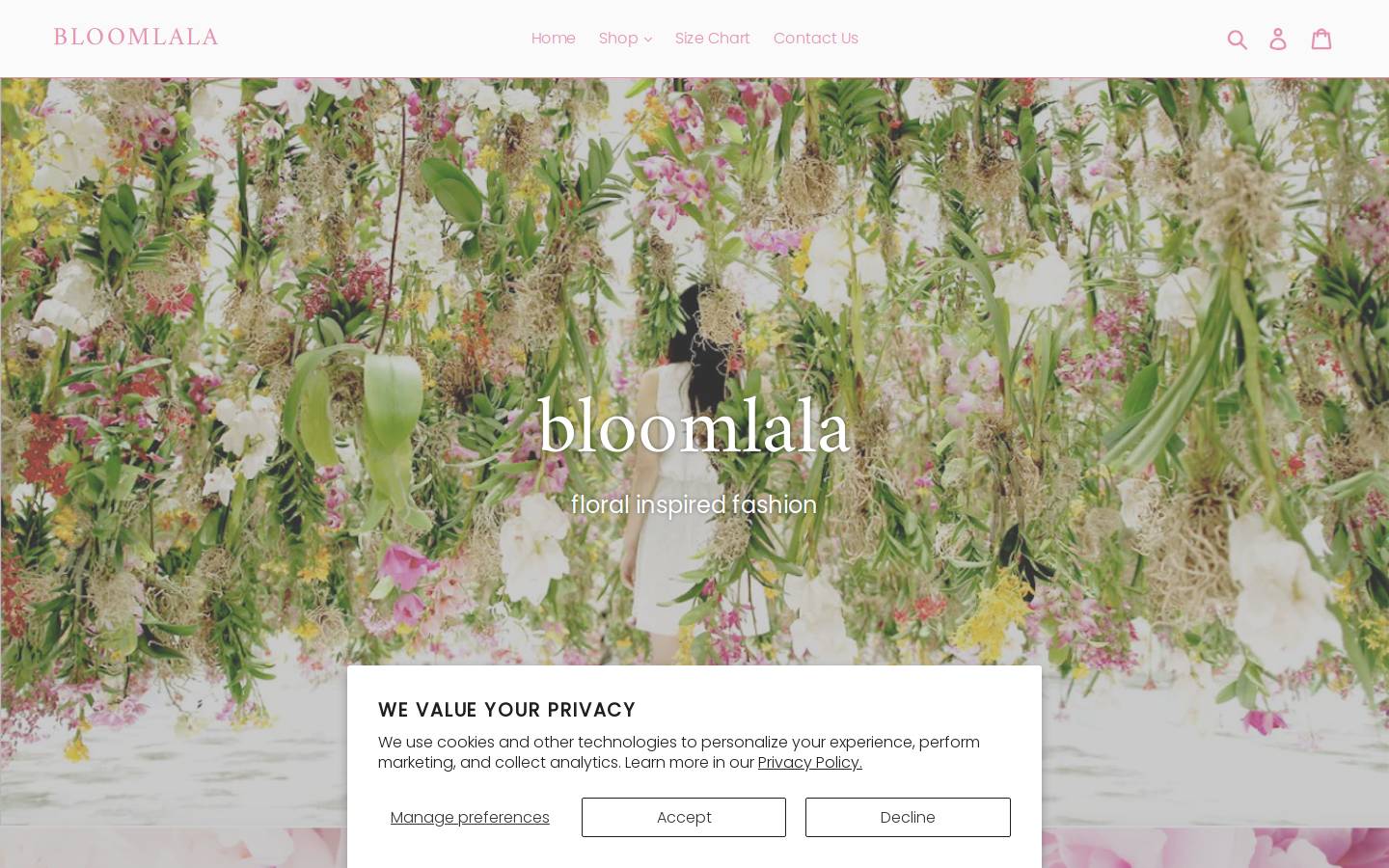 bloomlala.com homepage screenshot