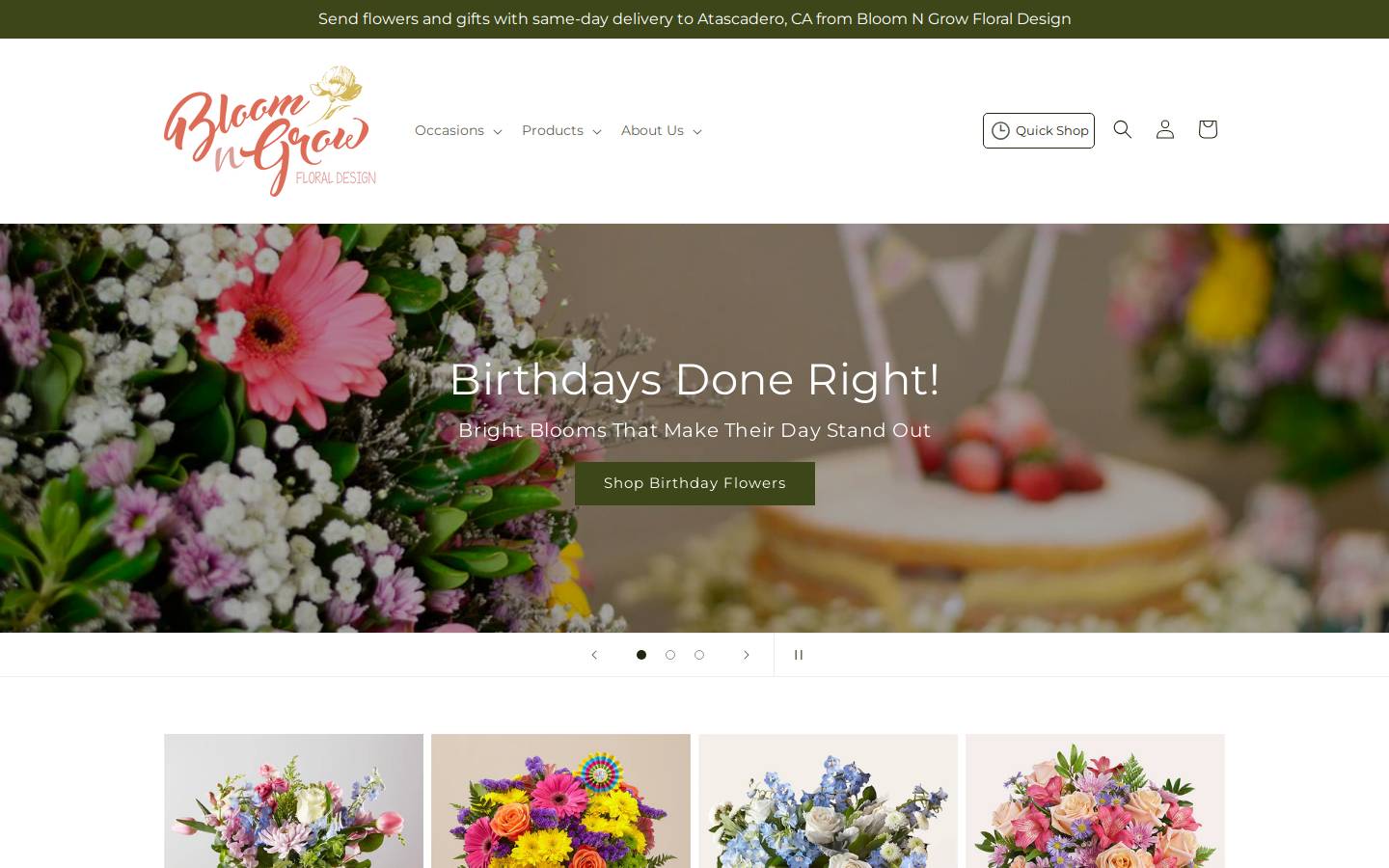 bloomngrowca.com homepage screenshot