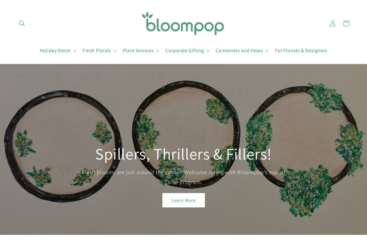 bloompop.com homepage screenshot