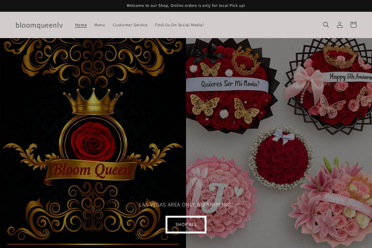 bloomqueenlv.com homepage screenshot
