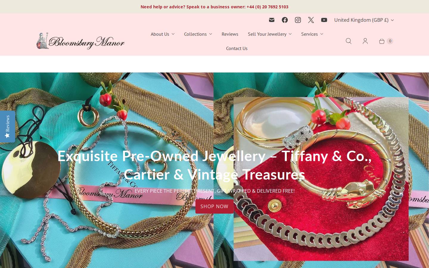 Bloomsburymanor homepage screenshot