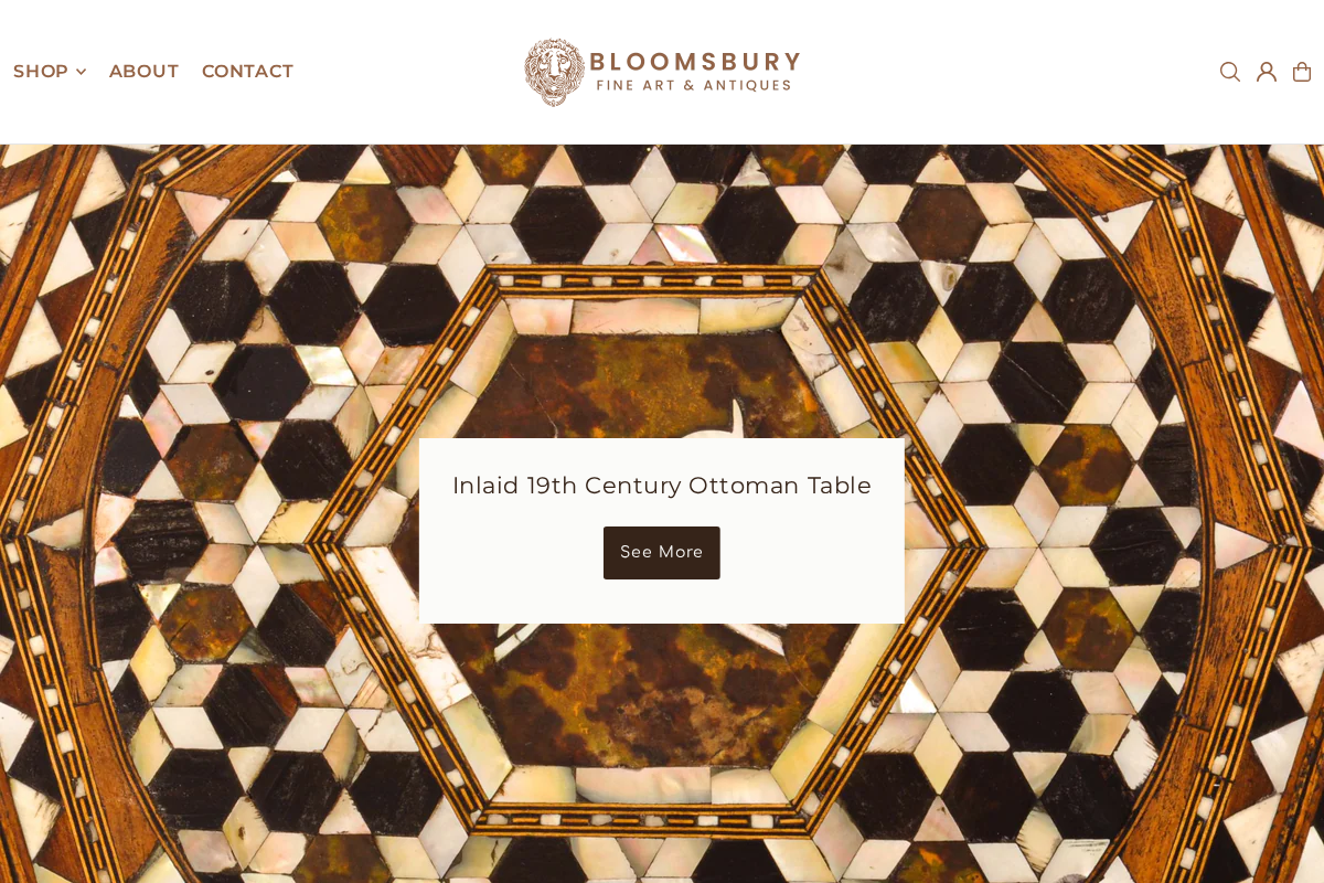 BLOOMSBURY FINE ART & ANTIQUES homepage screenshot