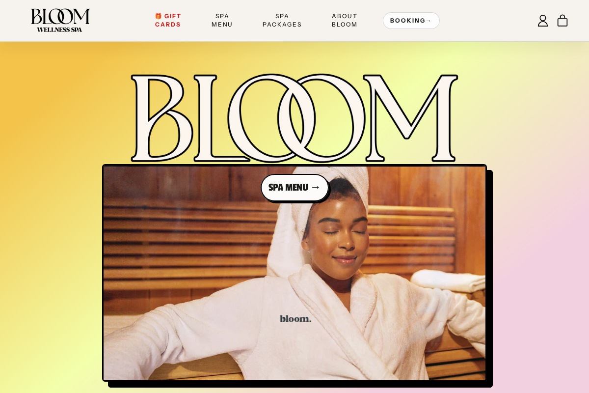 bloomspaday.com homepage screenshot