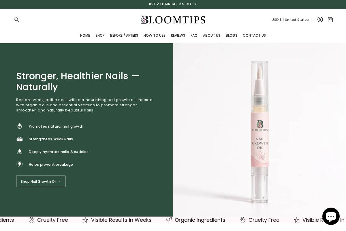 bloomtips.shop homepage screenshot