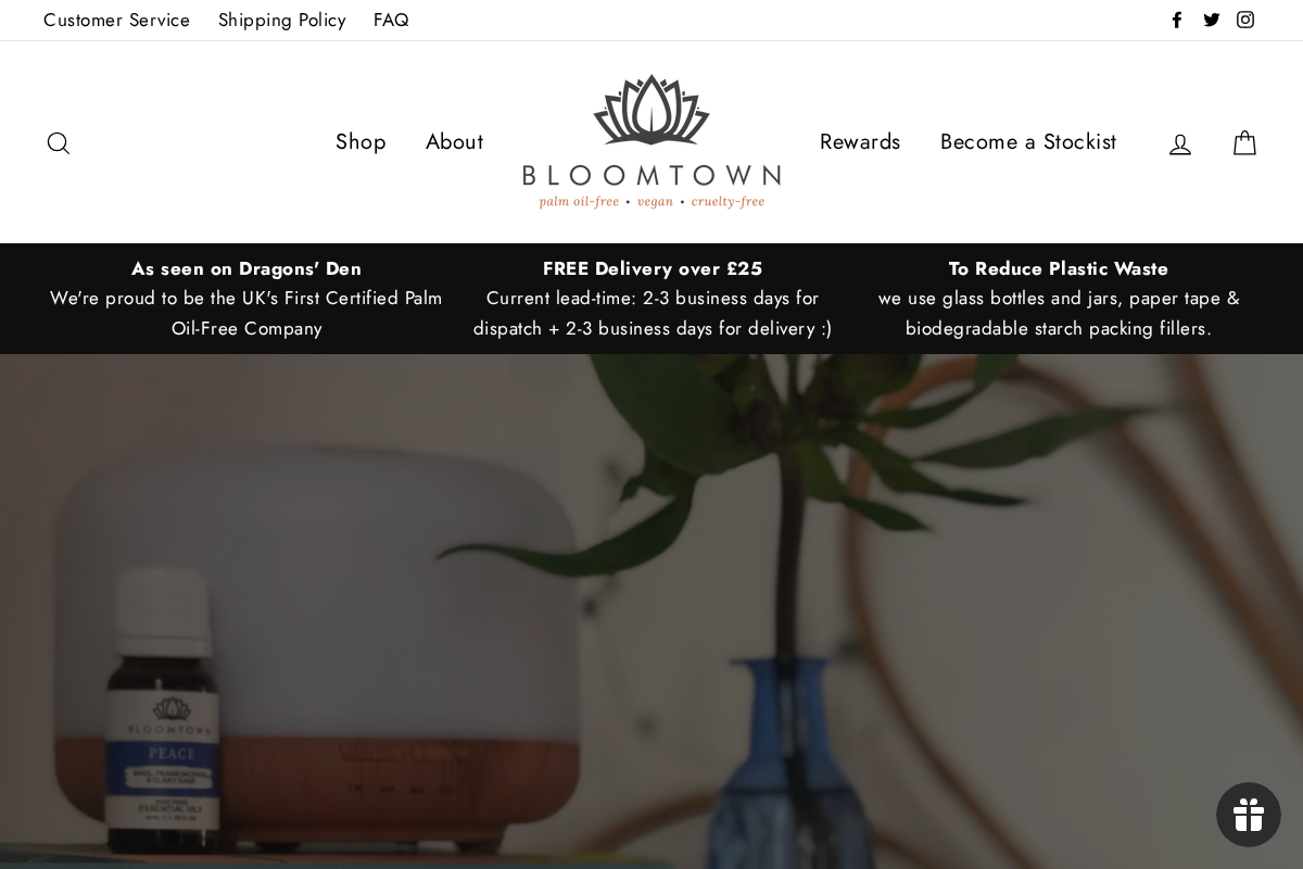 bloomtown.co.uk homepage screenshot