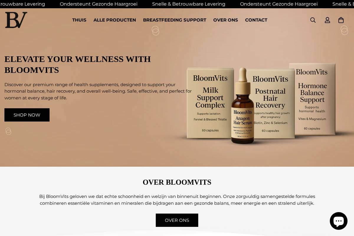 bloomvits.nl homepage screenshot