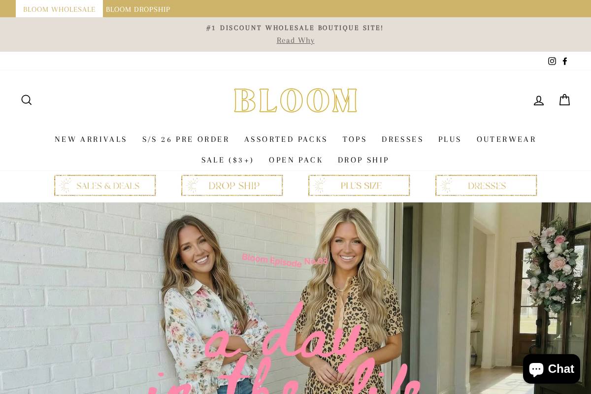 Bloomwholesale homepage screenshot