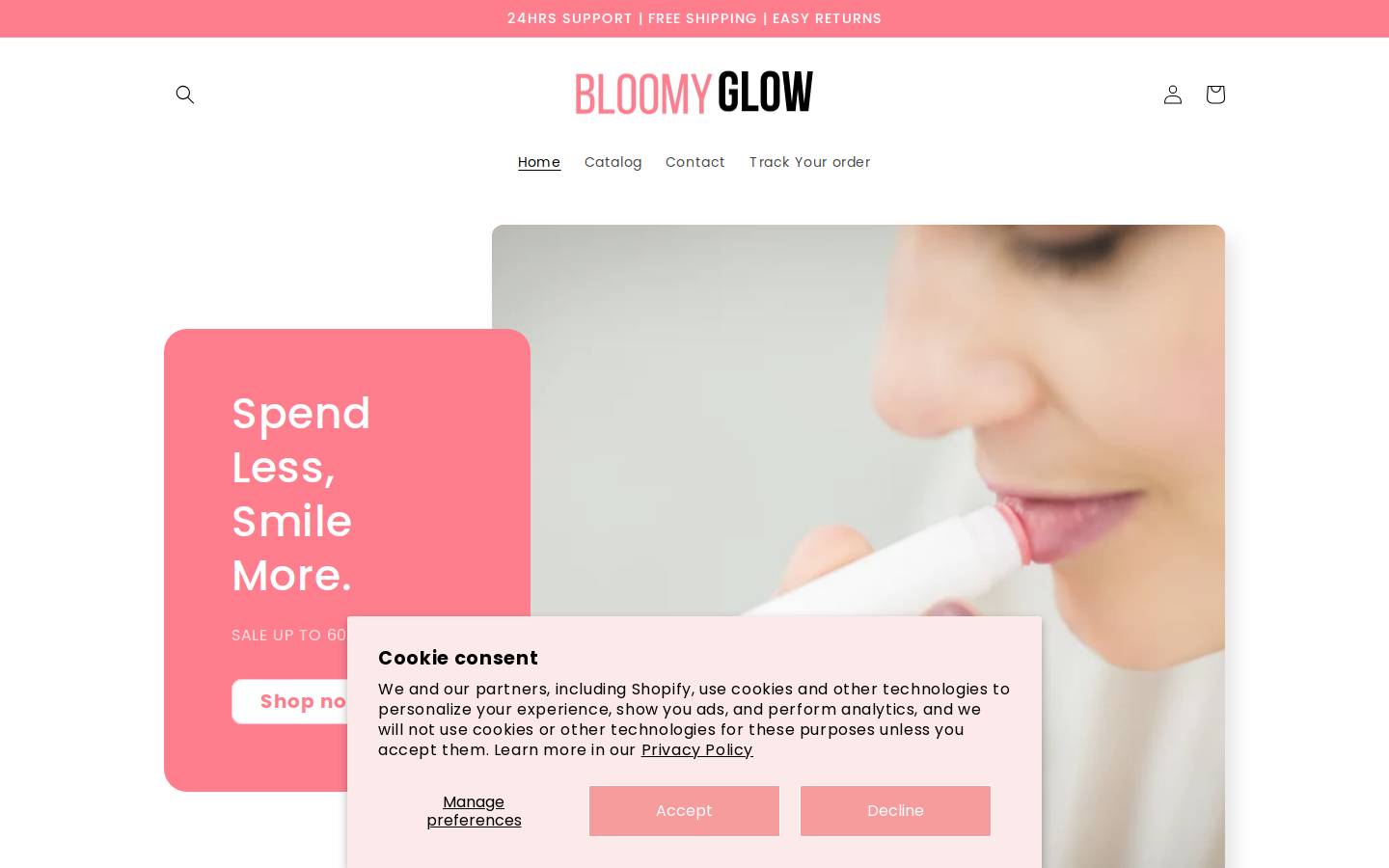 bloomyglowco.com homepage screenshot