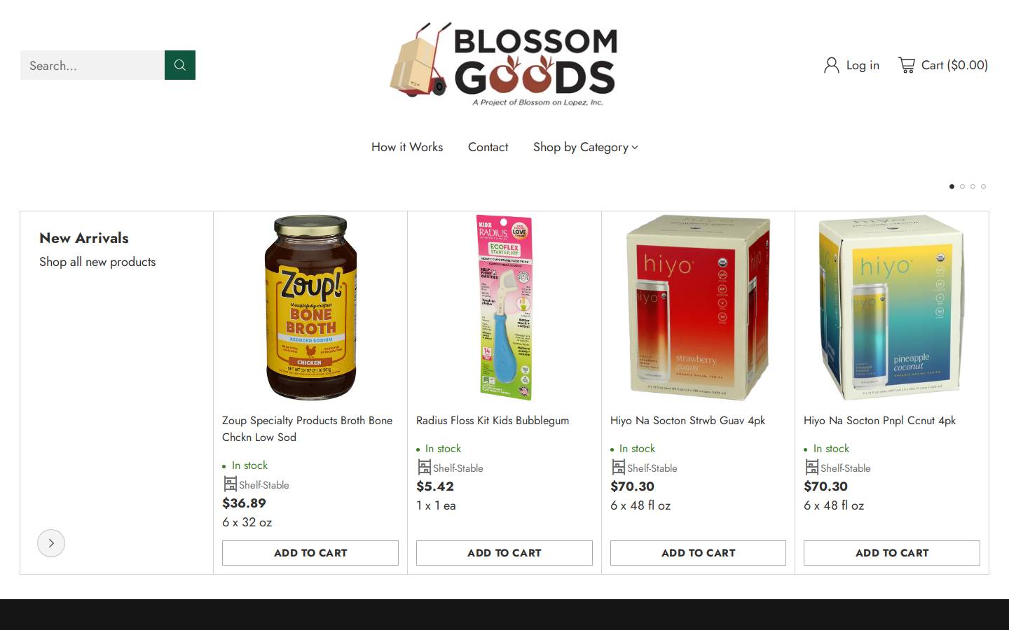 blossom-goods.com homepage screenshot