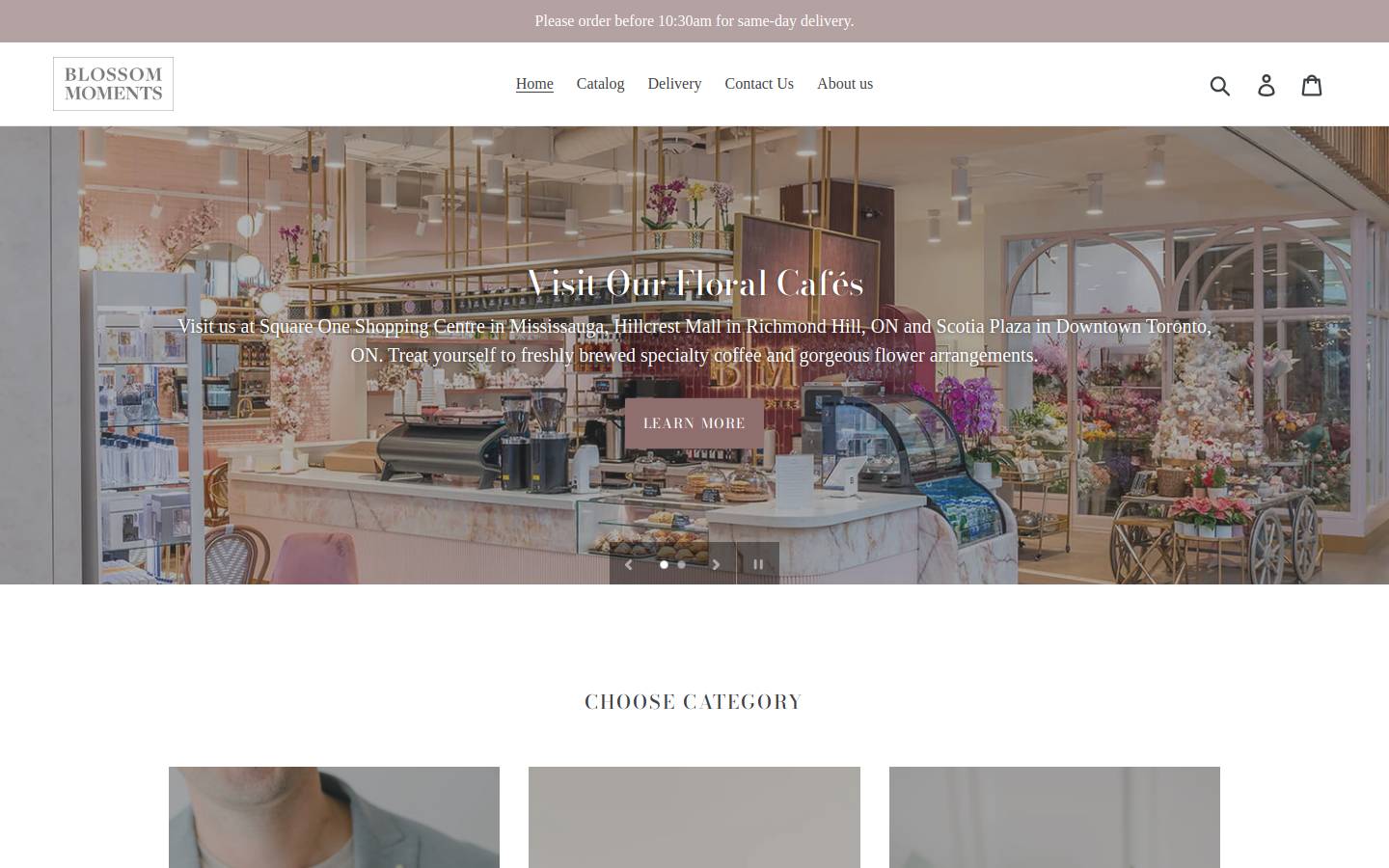 blossom-moments.com homepage screenshot