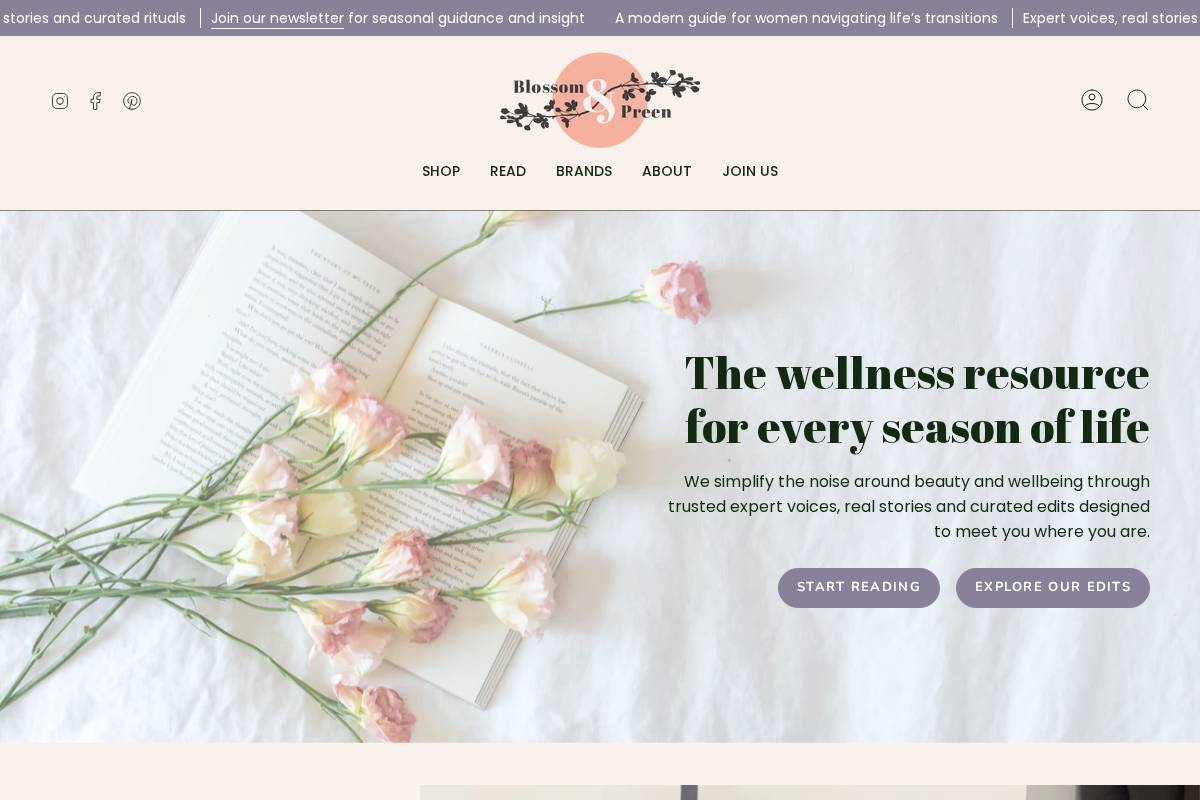 Blossom & Preen homepage screenshot