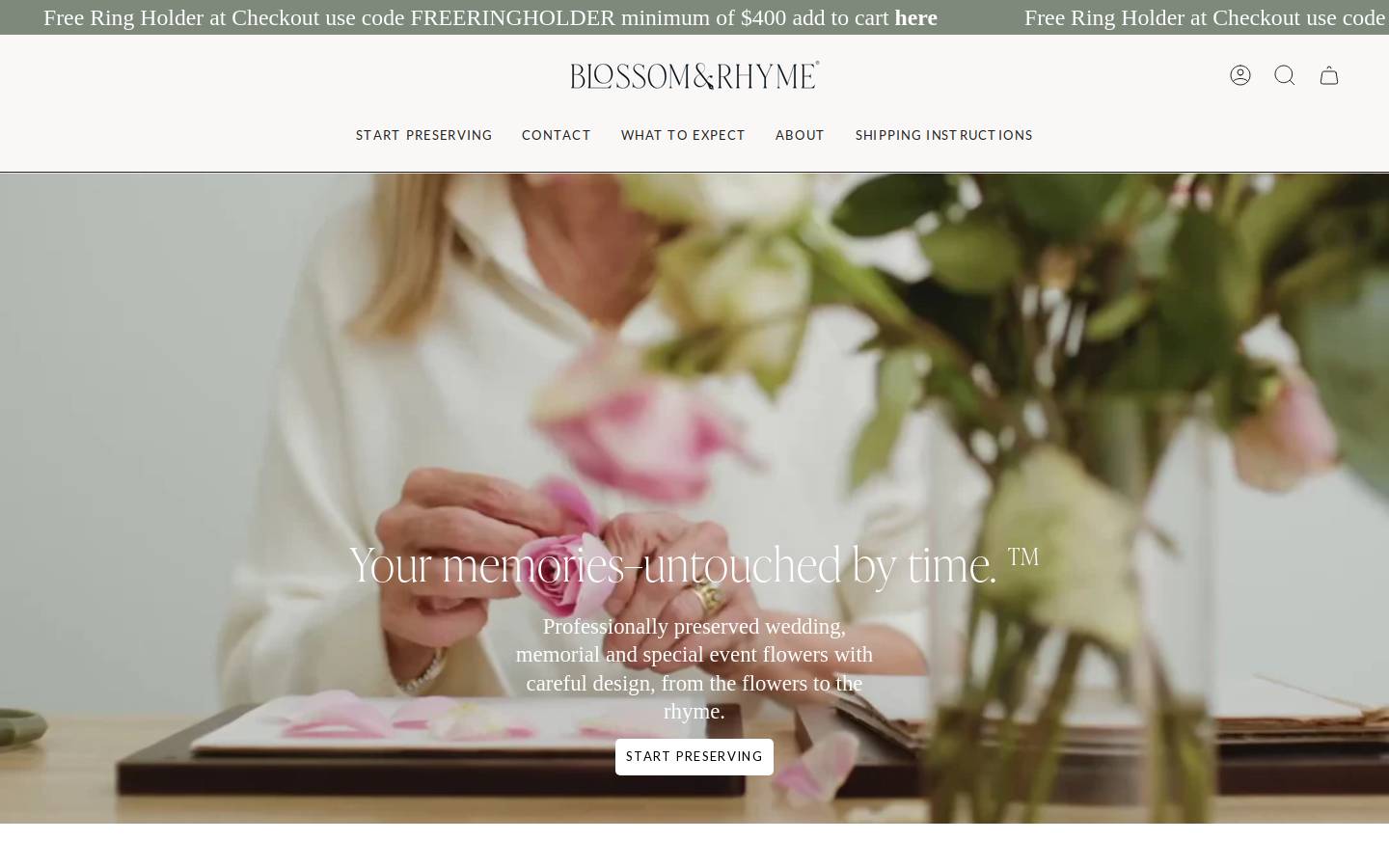 blossomandrhyme.com homepage screenshot
