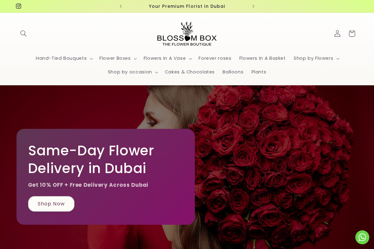 Blossom Box Flowers homepage screenshot
