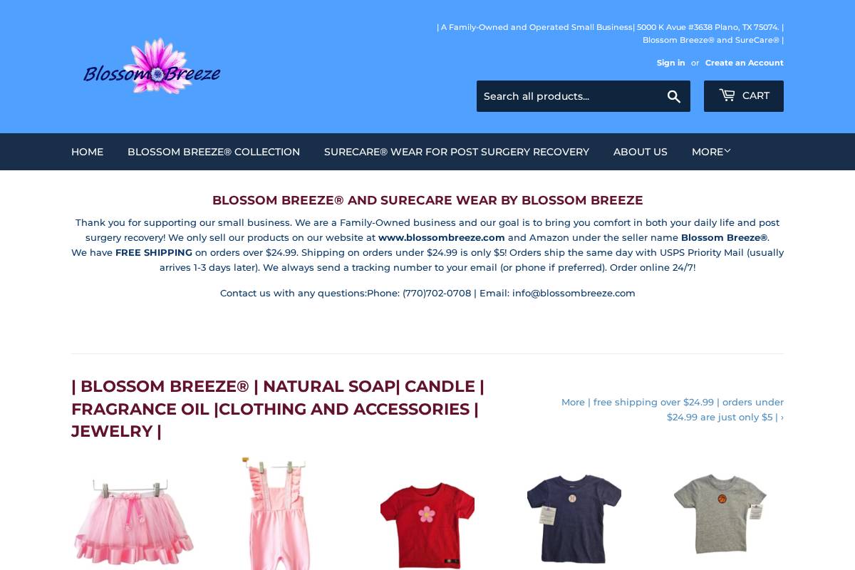 blossombreeze.com homepage screenshot