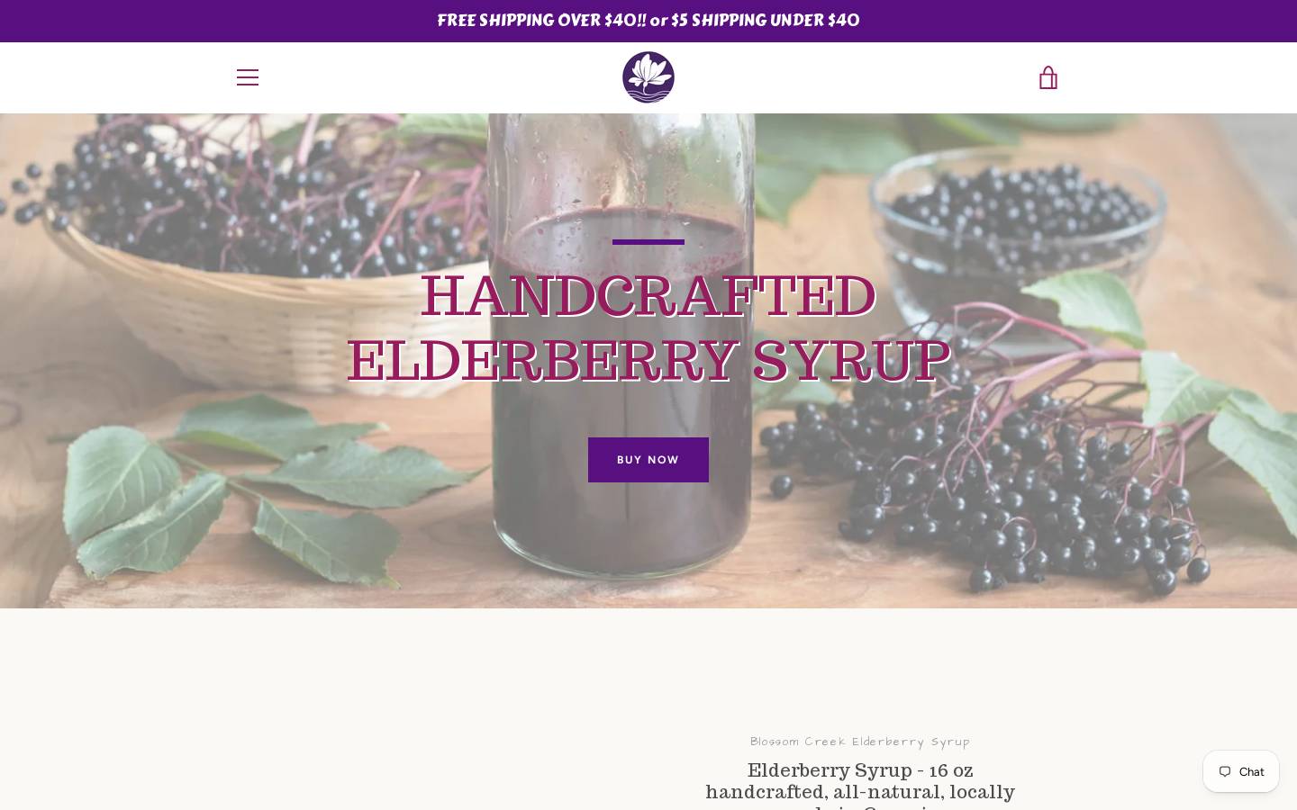 blossomcreekelderberry.com homepage screenshot