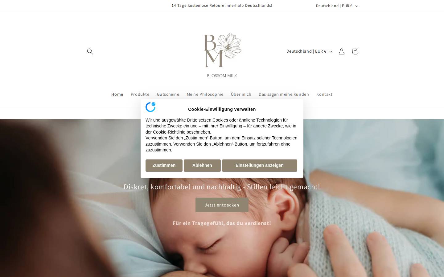 blossommilk.com homepage screenshot