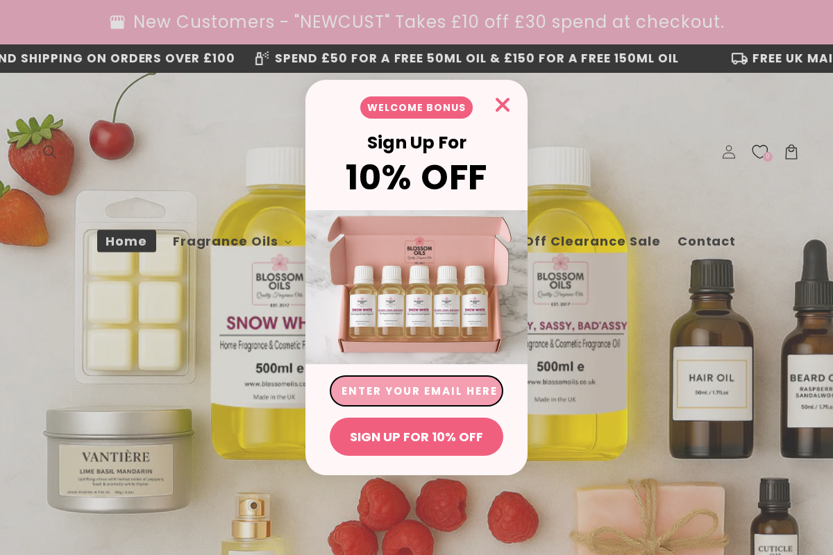 Blossom Oils Ltd homepage screenshot