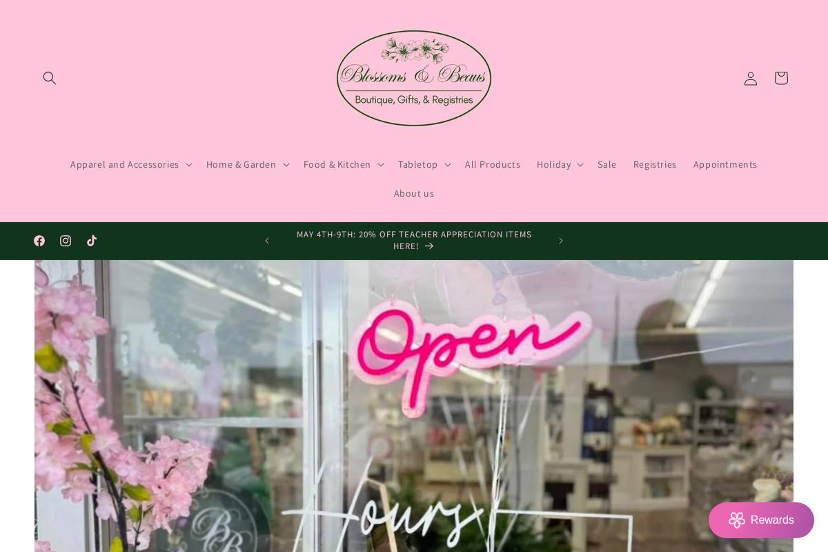 blossomsandbeausgifts.com homepage screenshot