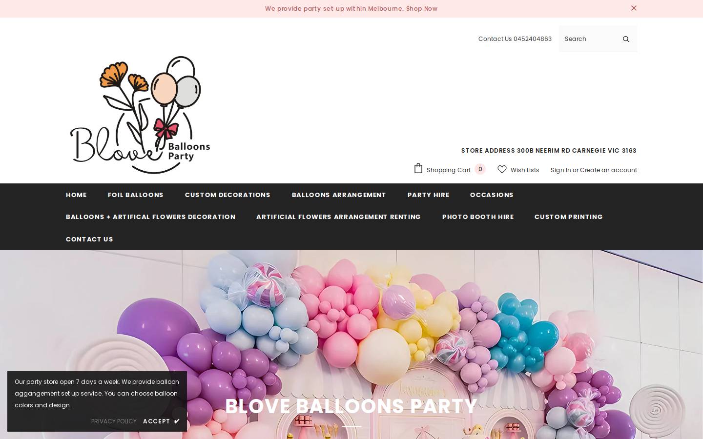 blove.com.au homepage screenshot
