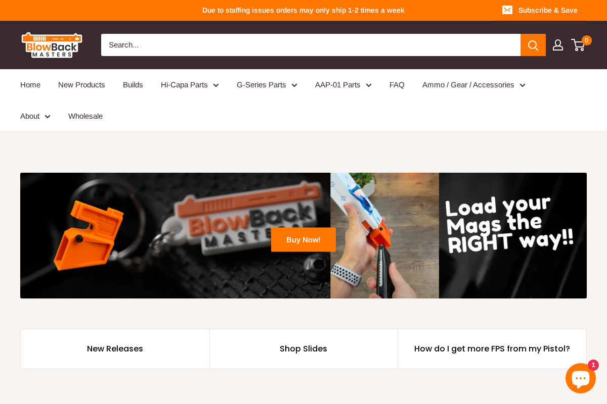 BlowBack Masters homepage screenshot