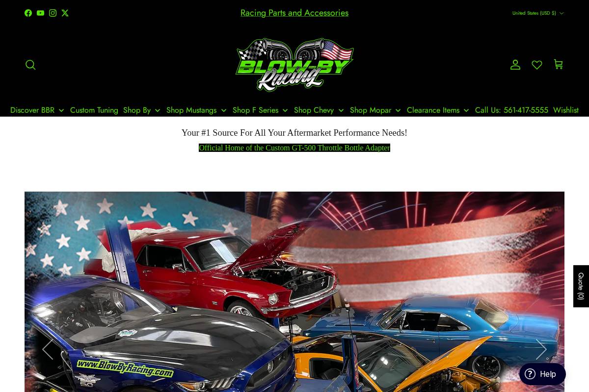 blowbyracing.com homepage screenshot
