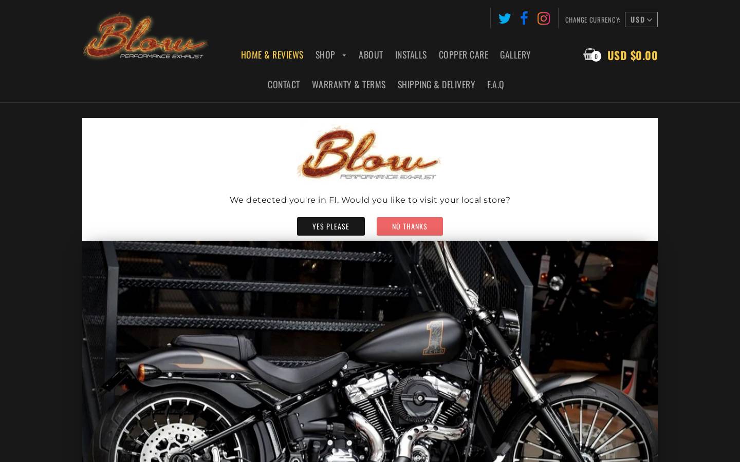 blowexhausts.com homepage screenshot