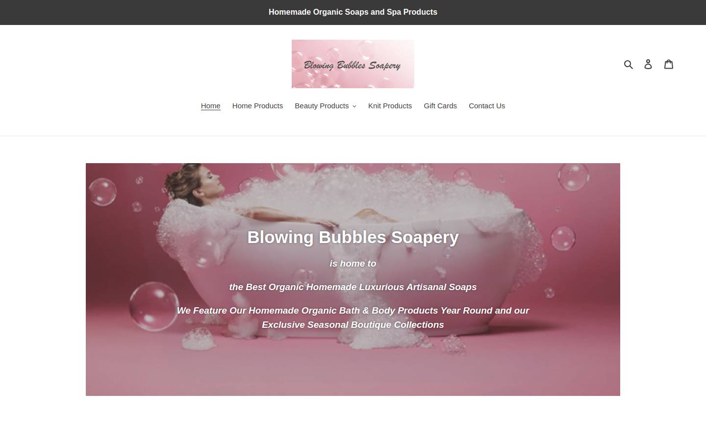 blowingbubblessoap.com homepage screenshot