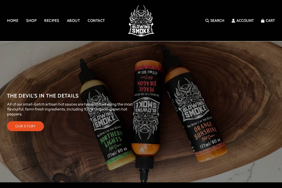 blowingsmoke.ca homepage screenshot