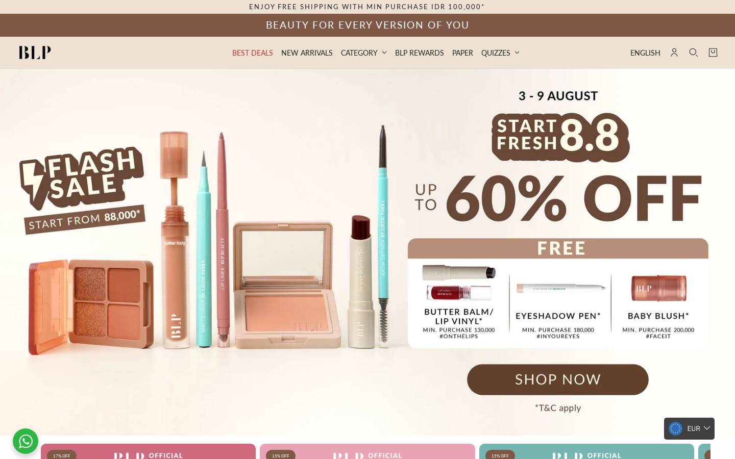 blpbeauty.com homepage screenshot