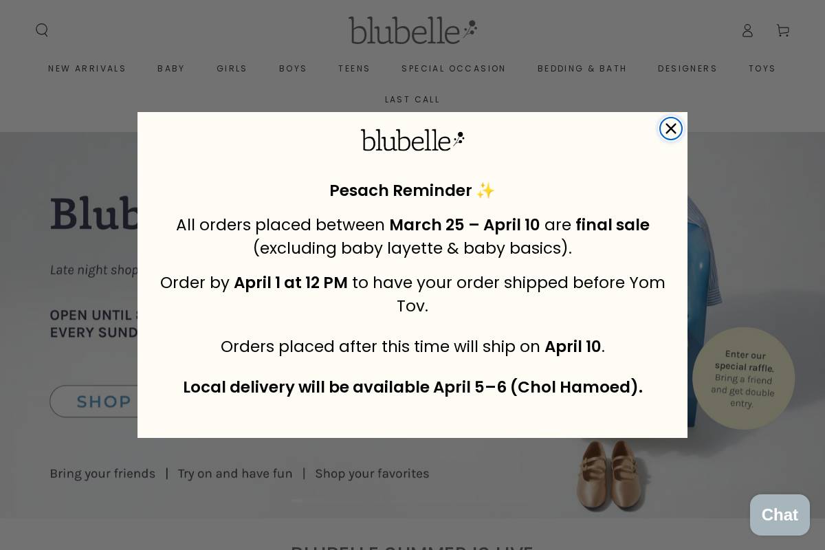 blubellebaby.com homepage screenshot