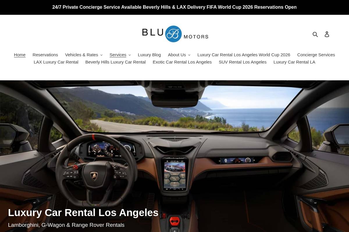 blucarrental.com homepage screenshot
