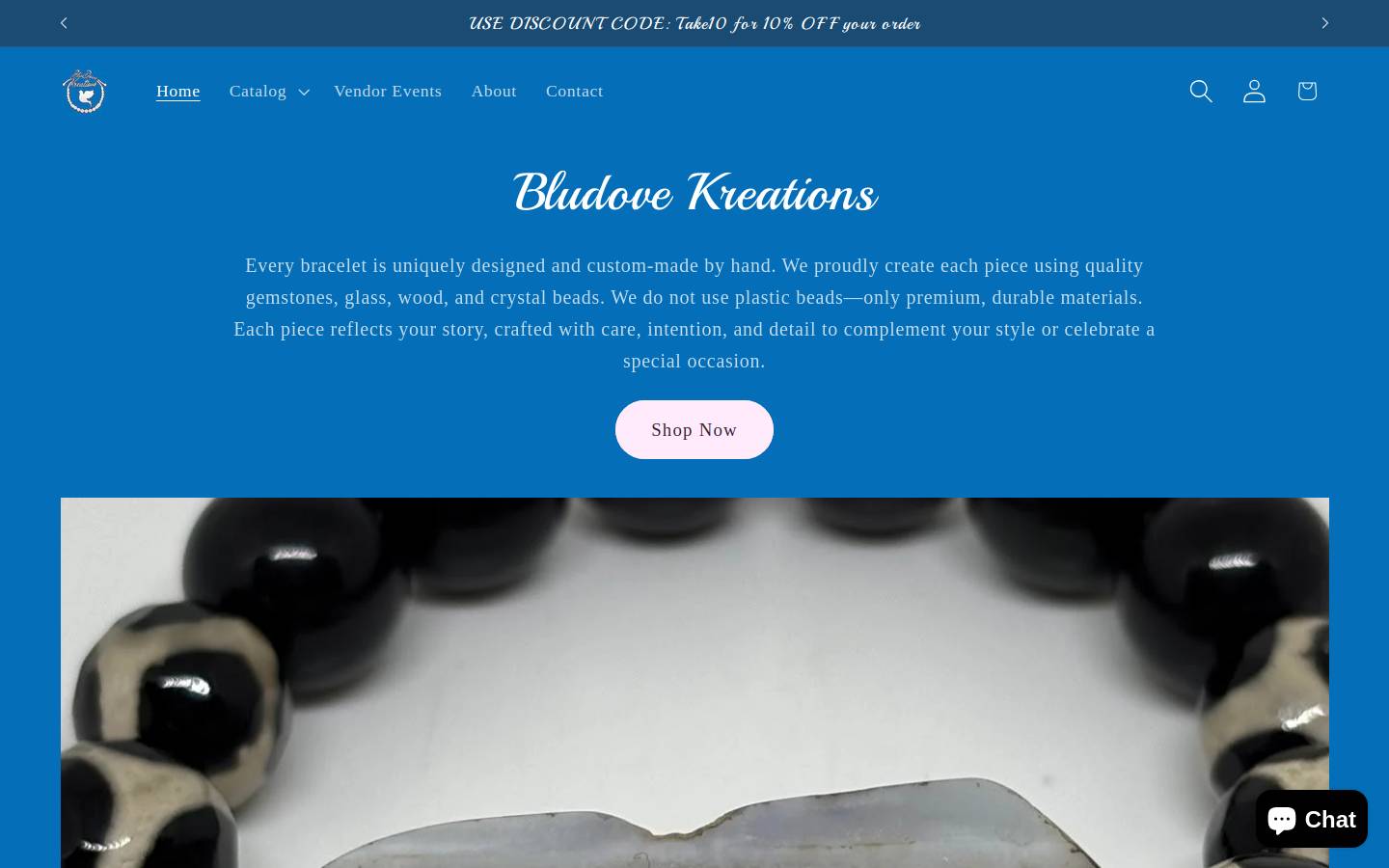 bludovekreations.com homepage screenshot