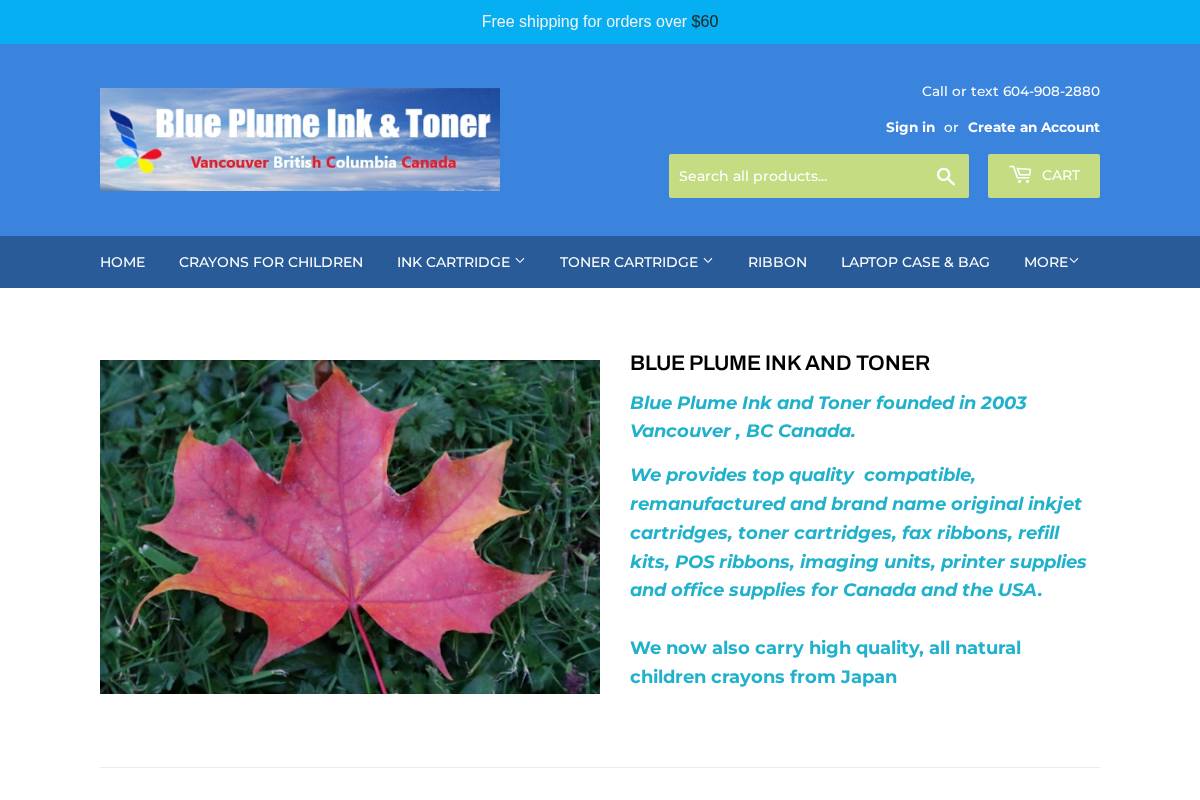 blue-plume.com homepage screenshot